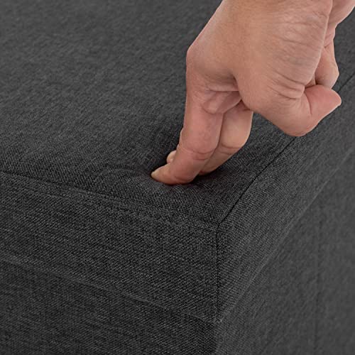 Seville Classics Cushioned Fabric Ottoman Hidden Storage Chest Footrest Chair, Padded Seat for Bedroom, Dorm, Loft, Living Room, Entryway, Hallway, Modern Gray, 15.7" Cube - color: Modern Gray, size: 15.7"D x 15.7"W x 15.7"H