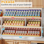 Extra-Long Expandable Bamboo Can Rack for Pantry – 3-Tier Adjustable Pantry Can Organizer, Large Capacity Holds up to 45 Cans, Pantry Shelf & Countertop Storage (Patent Pending)