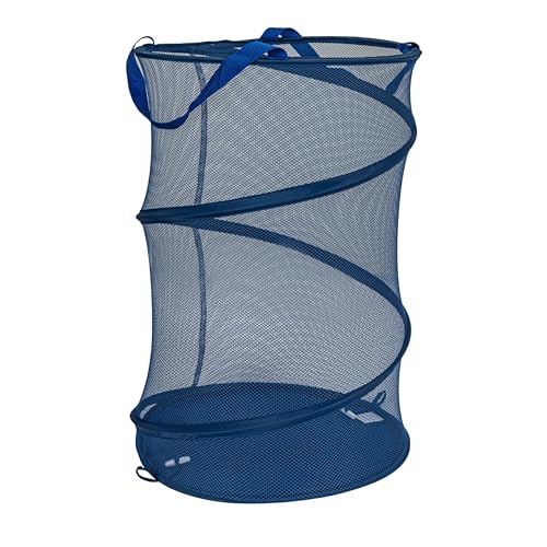 Household Essentials Pop-Up Mesh Laundry Hamper, Blue - color: Blue
