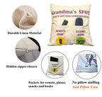 ZUYUROU Grandma Gifts, 2-Pocket Grandma’s Spot Throw Pillow Covers 18x18 Inch + Engraved Spoon, Birthday Christmas hanksgiving Day Gifts for Grandma Mom Gigi Nana Mimi - color: Grandma