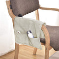 IPENNY Couch Sofa Armrest Organiser Chair TV Remote Holder Bed Storage Pocket Bag for Cellphone Tablet Notepad Book Magazines DVD Eyewears Drinker Snacks Holder Pouch - color: Beige (Dual Pockets on each end)