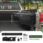 VEVOR Truck Bed Storage Box, Lockable Lid, Waterproof ABS Wheel Well Tool Box 6.6 Gal/20 L with Password Padlock, Compatible with Tundra 2007-2021, Passenger Side, Black - size: Passenger Side, style: Toyota Tundra