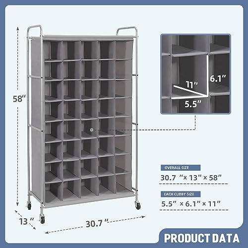STORAGE MANIAC Shoe Cubby Organizer, Free Standing Shoe Cube Rack for Entryway, Bedroom, Apartment, Closet, 40-Cube Gray - color: Grey, size: 40-Cube