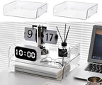 Gagee Set of 2 Office Organization and Storage, Clear PET Letter Tray Desk Organizer, Stackable Document Organizer for Notes, Pens, File Paper, Desk - size: 2 Horizontal