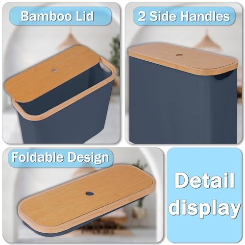 efluky Toilet Paper Basket with Lid, Toilet Paper Organizer for Bathroom, Free Standing Toilet Paper Holder with Storage, Blue - color: Blue