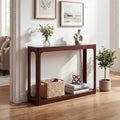 Giantex 47" Wood Console Table, 2-Tier Mid Century Modern Entryway Table w/Storage Shelf, Narrow Sofa Table w/Solid Rubber Wood Frame, Behind Couch Table for Hallway, Living Room, Foyer