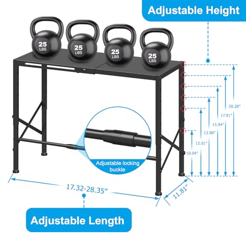 Expandable Pantry Shelves, 17-28 Inch Adjustable Kitchen Storage Shelf Organizer, 6-Level Height Heavy Duty Metal Shelving Unit 110LBS Capacity, for Cabinet Countertop Spice Rack, Black