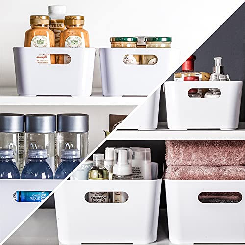 BINO Plastic Storage Bins - Small 2 Pack, White - THE SOHO COLLECTION - Pantry Organizers and Fridge Organizer - color: White, size: Small