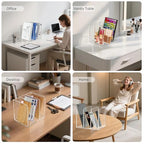 Acrylic Desk Organizer Book Organizer, Magazine File Holder, Vertical File Organizer Stand File Folder Holder, Mail Organizer Countertop Mail Sorter File Sorter, Clear Book Ends Book Holder