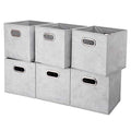 HSDTCollapsible Cloth Cubes Storage Bins Baskets Boxes Grey-White Lattice Pattern 10.5 x 10.5 x 11 Inches - Pack of 6,QY-SC14-6,Brush gradient(Set of 3) - color: Gray-white dots(Set of 6)