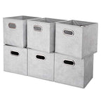 HSDTCollapsible Cloth Cubes Storage Bins Baskets Boxes Grey-White Lattice Pattern 10.5 x 10.5 x 11 Inches - Pack of 6,QY-SC14-6,Brush gradient(Set of 3) - color: Gray-white dots(Set of 6)