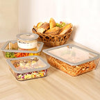 Glass Food Containers with Glass Lid, Microwave Safe Food Storage Container Set, 3 Pack, Square Shape, Food Containers with Lids, Meal Prep containers with Leak Proof Lid. - color: Grey-3S