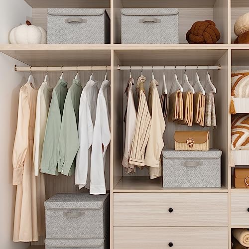 GRANNY SAYS Storage Baskets with Lids, Clothes Storage Boxes, Fabric Storage Bins, Keepsake Box, Closet Organizers and Storage, Gray, 2-Pack - color: Ash Gray, size: Large-2 Pack