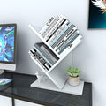 Godferyxin Tree Bookshelf, 3-Tier Small Bookcase for Desk – Wood Small Bookshelf with Storage Shelves, Mini Bookcase for Bedroom, Office, White Bookshelf, CDs, Magazines Desktop Book Tree - color: 3-tier-white