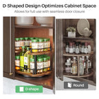 Spice Rack Organization for Cabinet - Height Adjustable Rotating Lazy Susan Organizer, Spice Organizer Fits Cabinets Wide＞ 11 inches, Clearance Height ＞10.5 inches