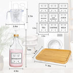 2 Pcs Glass Laundry Detergent Dispenser Bottle, Liquid Laundry Soap Dispenser for Laundry Room, 64oz Detergent Bleach Softener Dispenser for Farmhouse Decor, Includes Bamboo Pumps Tray Funnel Labels