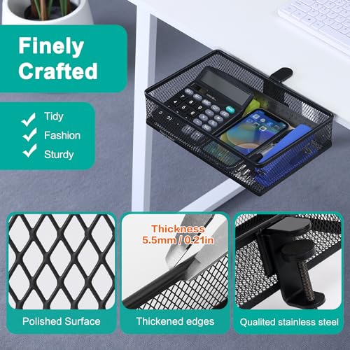 Clip-on Drawer organizers, desk organizer,can be clipped around the table to store small items. (Black - Big), Bronze Gold - style: Black - Big