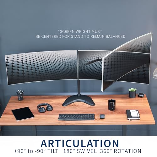VIVO Dual Ultrawide Monitor Mount, Free-Standing Desk Stand for 2 Screens up to 38 Inches, Heavy-Duty Adjustable Arms, Max VESA 100x100mm, Black, STAND-V038F - color: Black, size: 13" - 38" screens