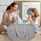 Collapsible Laundry Baskets, Tear Proof Pop Up Laundry Hamper with Lid, Dual Handles Durable Foldable Laundry Basket, Easy to Carry Laundry Hamper for Home, Laundry Room, Bedroom, Dorm, Travel Grey - style: Grey with Lid