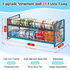 2-Tier Stackable Can Rack Organizer for Pantry Shelf, Long-Size Adjustable Can Holder for Kitchen Organization,Heavy Duty Can Dispenser for Canned Food Soup Goods up to 50 in Cabinet storage, Black - style: Length(25''W)-1 Pack