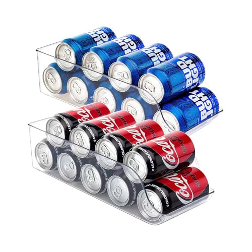 Space-Saving Stacking Can Dispensers， Stackable Beverage Drink Soda Can Dispenser Organizer Holder for Refrigerator Cabinet Pantry Storage Sack Canning Racks,2 Pack - style: Chinese