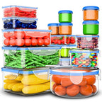 RockBerry 32 Pcs Large Plastic Food storage containers-85 oz to Sauces Box Stackable Kitchen storage bowls sets-BPA Free Leak proof with lids airtight-Microwave freezer safe lunch boxes - color: Color-of-32Pcs