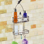 Simple Houseware Bathroom Hanging Shower Head Caddy Organizer, Bronze (22 x 10.2 x 4.2 inches) - color: Bronze, size: Medium