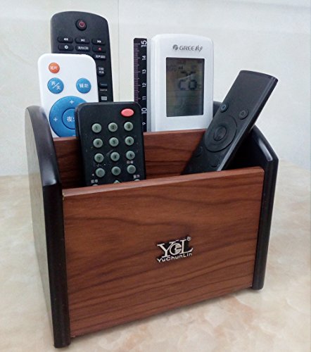 Rotating remote control holder, pen holder for desk,Wooden remote storage Organizer,TV remote control caddy@YCL872R Pen container