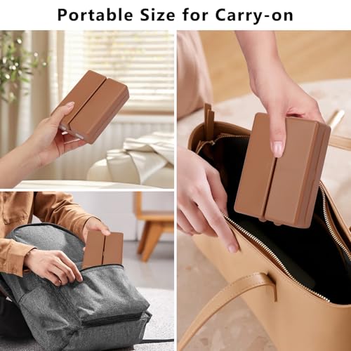 FYY 2 Pcs Daily Pill Organizer, 7 Compartments Portable Pill Case Travel Pill Organizer,[Folding Design] Pill Box for Purse Pocket to Hold Vitamins,Cod Liver Oil,Supplements and Medication-Brown - color: Brown, size: Large (1 Piece), Small (1 Piece)