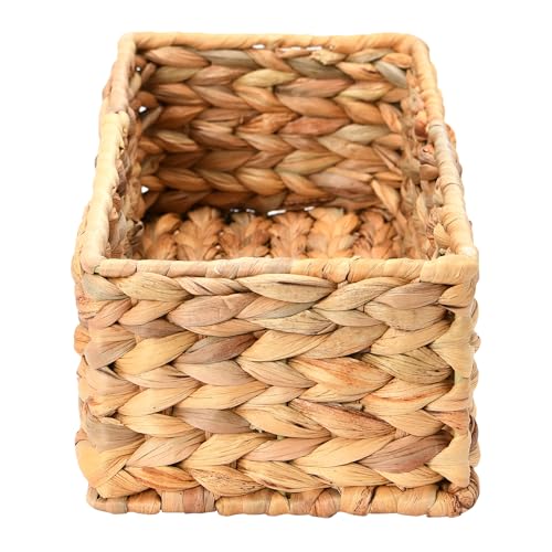 Household Essentials Water Hyacinth Rectangular Storage Basket, Natural - color: Natural