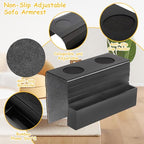 Couch Cup Holder Tray,Sofa Armrest Organizer with Cup Holder, No-Slip Couch Caddy with 2 Side Storage Pockets,Foldable Table Tray,Sofa Table Organizer for Drinks,Cellphone,Remote Control