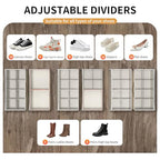 2 Pack Shoe storage Organizer for closet with wheels,No Assemble Required Shoe boxes with premium waterproof material，Adjustable Dividers Fits 16 Pairs,shoe Storage Bins with Reinforced Handle