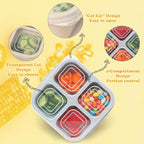 4 Pack Meal Prep Containers, 4 Compartment Bento Snack Boxes, Reusable Divided Lunch Box Containers for Adults, Kids, Toddlers, Travel, Work, School - color: 4Pack-Multicolor