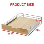 Sikarou Pull Out Cabinet Organizer,Heavy-Duty Slide Out Shelf, Wood And Wire Basket, Pull Out Drawer for for Kitchen Under Sink Space, Pantry, Bathroom (23 * 21 WM) - size: 1-TIE 23*21 WM