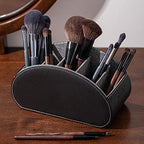 BONNY DODO Remote Control Holders Organizer Box with 5 Compartment PU Leather Multi-functional Office Desk Storage Caddy Store (Black) - color: Black