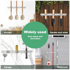 5 Pack Broom Holder Wall Mount 3 Racks 4 Hooks Stainless Steel Broom Mop Holder Anti Slip Storage Rack Strong Load Bearing Waterproof Broom and Mop Organizer Wall Hanging for Bathroom Kitchen Garage