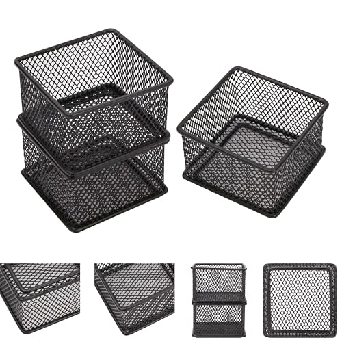 Annova Mesh Stackable Drawer Cabinet and Shelf Organizer Bins Storage Basket School Office Supply Holder Tray- Set of 2 (Black, 3x3x2 Inch) - color: Black, size: 3x3x2 Inch