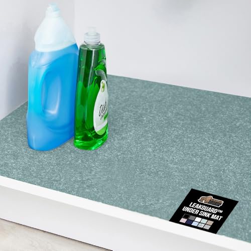 GORILLA GRIP LeakGuard Non-Adhesive Under Sink Mat for Kitchen Cabinet, Waterproof Quick Dry Shelf Liner, Durable Absorbent Felt Mats for Bathroom Sinks, Cabinets, Dresser, Easy Trim, 24x30 Spa Blue - color: Spa Blue, size: 24"W x 30"L