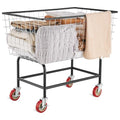 VEVOR Wire Laundry Cart, 3.8Bushel Wire Laundry Basket with Wheels, 32.5''x21.3''x29.9'', Commercial Laundry Basket, Steel Frame with Chrome Finish, 4'' Casters, Wire Cart for Laundry - size: 3.8 Bushel--32.5''x21.3''x29.9''