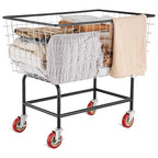 VEVOR Wire Laundry Cart, 3.8Bushel Wire Laundry Basket with Wheels, 32.5''x21.3''x29.9'', Commercial Laundry Basket, Steel Frame with Chrome Finish, 4'' Casters, Wire Cart for Laundry - size: 3.8 Bushel--32.5''x21.3''x29.9''