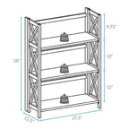 Casual Home Montego 3-Shelf Folding Bookcase, Natural , 27.5" Wide - color: Natural, size: 3-Shelf Stackable