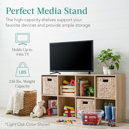 Best Choice Products 8-Cube Storage Organizer, 11in Shelf Opening, Bookcase, Display Shelf, Customizable w/ 3 Removable Back Panels – Walnut - color: Walnut, size: 8-Cube, 11in Shelf Opening