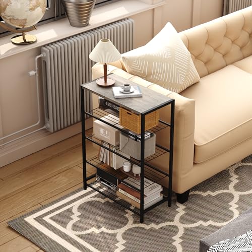 HOMEFORT 5 Tiers Shoe Rack Organizer,23" Shoe Storage Shelf for Closet, Shoe Rack for Entryway, Each Tier Fits 3 Pairs, Shoe Stand with Metal Shelves and MDF Top Board, Washed Gray - color: Washed Gray, size: 5-Tier (11.8"D x 23.23"W x 32.68"H)