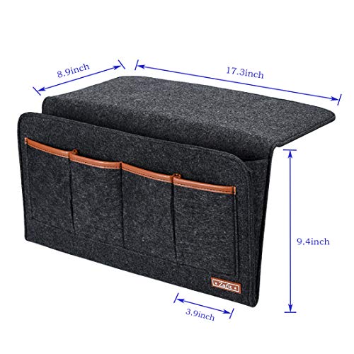 Zafit Bedside Caddy, 7 Pockets Large Size Bedside Organizer Caddy for Magazine Remotes Phone (17.3'' x 18.1'', Dark Grey) - color: Dark Grey, size: 17.3'' x 18.1''
