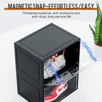 KEFA XL Shoe Storage Box Organizer, 8 Pack Shoe Boxes Clear Plastic Stackable, Sneaker Display Case Container Fit for US 13 (Side 8 PACK BLACK) - color: 8 PACK BLACK
