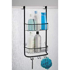 iDesign Over-the-Door Hanging Shower Caddy Organizer, The Forma Collection – 12” x 6.5” x 24”, Matte Black - color: Matte Black