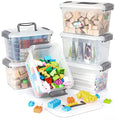 Citylife 6 Packs 6 QT Storage Bins with Lids Clear Plastic Bins with Grey Handle Stackable Storage Containers for Organizing - size: 6.0QT, style: 6 PACK