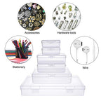 Goodma 24 Pieces Mixed Sizes Rectangular Empty Mini Clear Plastic Organizer Storage Box Containers with Hinged Lids for Small Items and Other Craft Projects - size: 4 Sizes