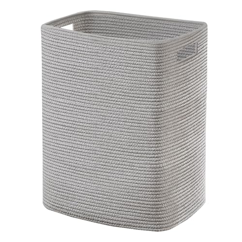 MEGASKET Large Laundry Hamper 16"x13"x22" - Tall Woven Laundry Basket, Cotton Rope Dirty Clothes Hamper, Baby Kids Nursery Wicker Laundry Basket, Bedroom Aesthetic, Soft Laundry Bin, Gray Hamper, 75L - color: Gray