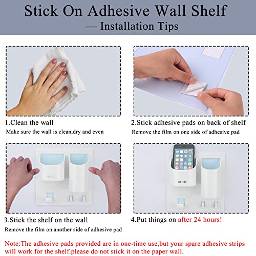 Bedside Shelf Organizer,Stick On Adhesive Wall Mounted Floating Shelf Holder for Phone,Headset,Reading Glasses,Remote Control - Good for Home,Dorm,Bedroom,Office (Vertical Type/White) - color: Vertical Type/White